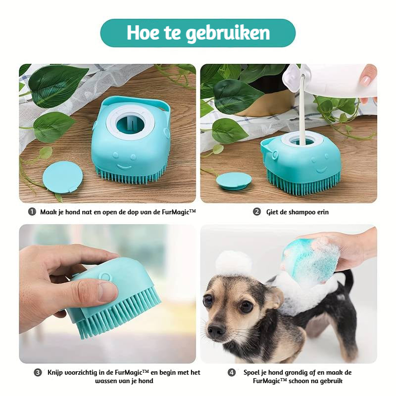 FurMagic™ | Shampoo Borstel voor Honden | Luxe Verzorging en Reiniging
