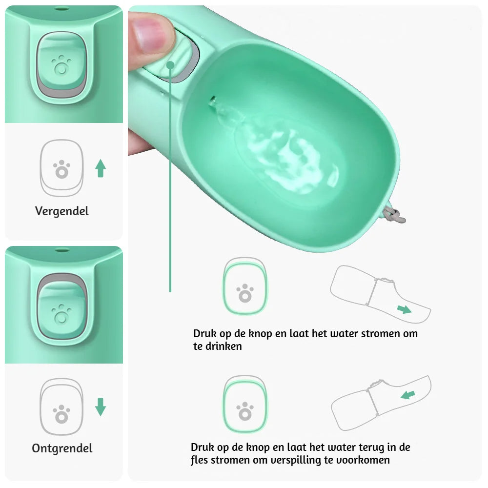HydraBuddy™ | Draagbare Hondenfles | Voor Eenvoudige Hydratatie Onderweg